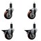 Service Caster 3.5'' Maroon Poly Wheel Swivel 1-1/4'' Expanding Stem Caster Set 2 Brakes, 4PK SCC-EX20S3514-PPUB-MRN-2-PLB-2-114 - alternate 1
